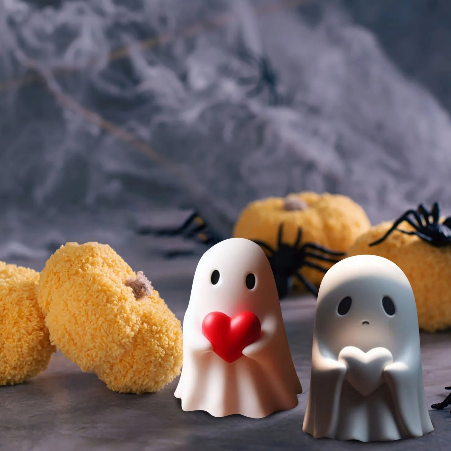 Halloween Finger Cute Ghost Statue - Spooky Resin Ghost Statue, Cute Finger Ghost Decor for Halloween Decorations, Porch and Indoor Spooky Home Decor