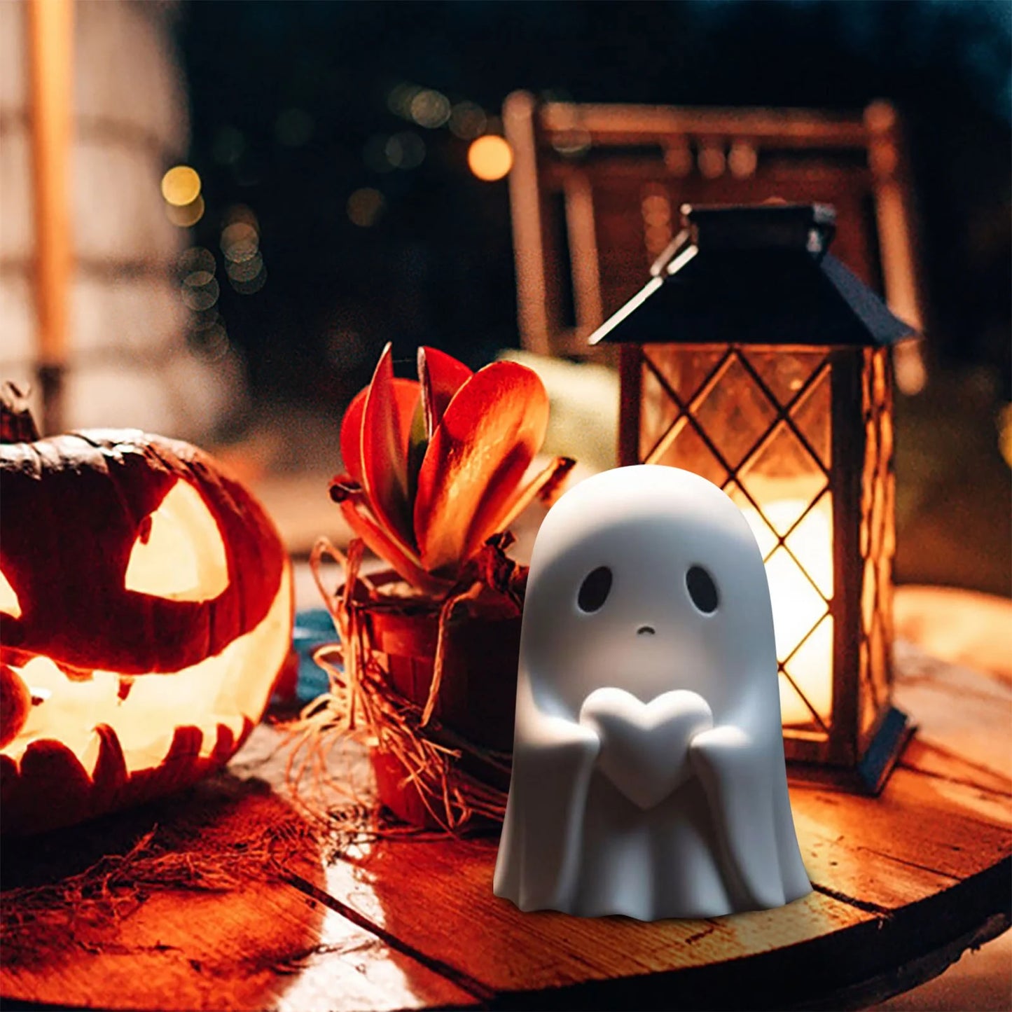 Halloween Finger Cute Ghost Statue - Spooky Resin Ghost Statue, Cute Finger Ghost Decor for Halloween Decorations, Porch and Indoor Spooky Home Decor
