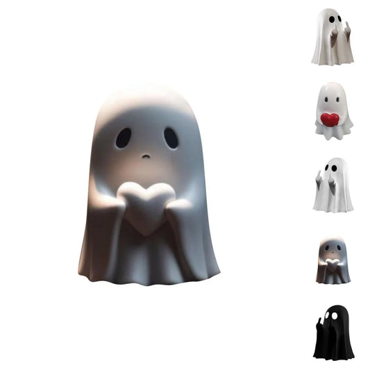Halloween Finger Cute Ghost Statue - Spooky Resin Ghost Statue, Cute Finger Ghost Decor for Halloween Decorations, Porch and Indoor Spooky Home Decor